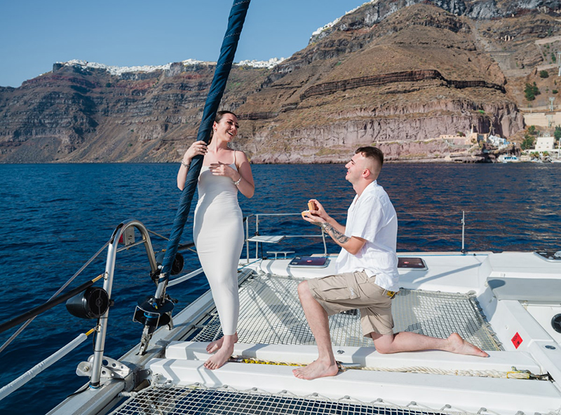 santorini yacht proposal