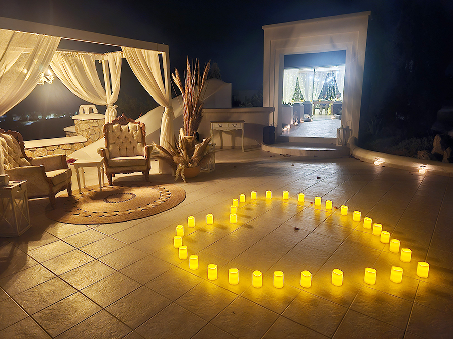 santorini proposal dinner, private dinner proposal